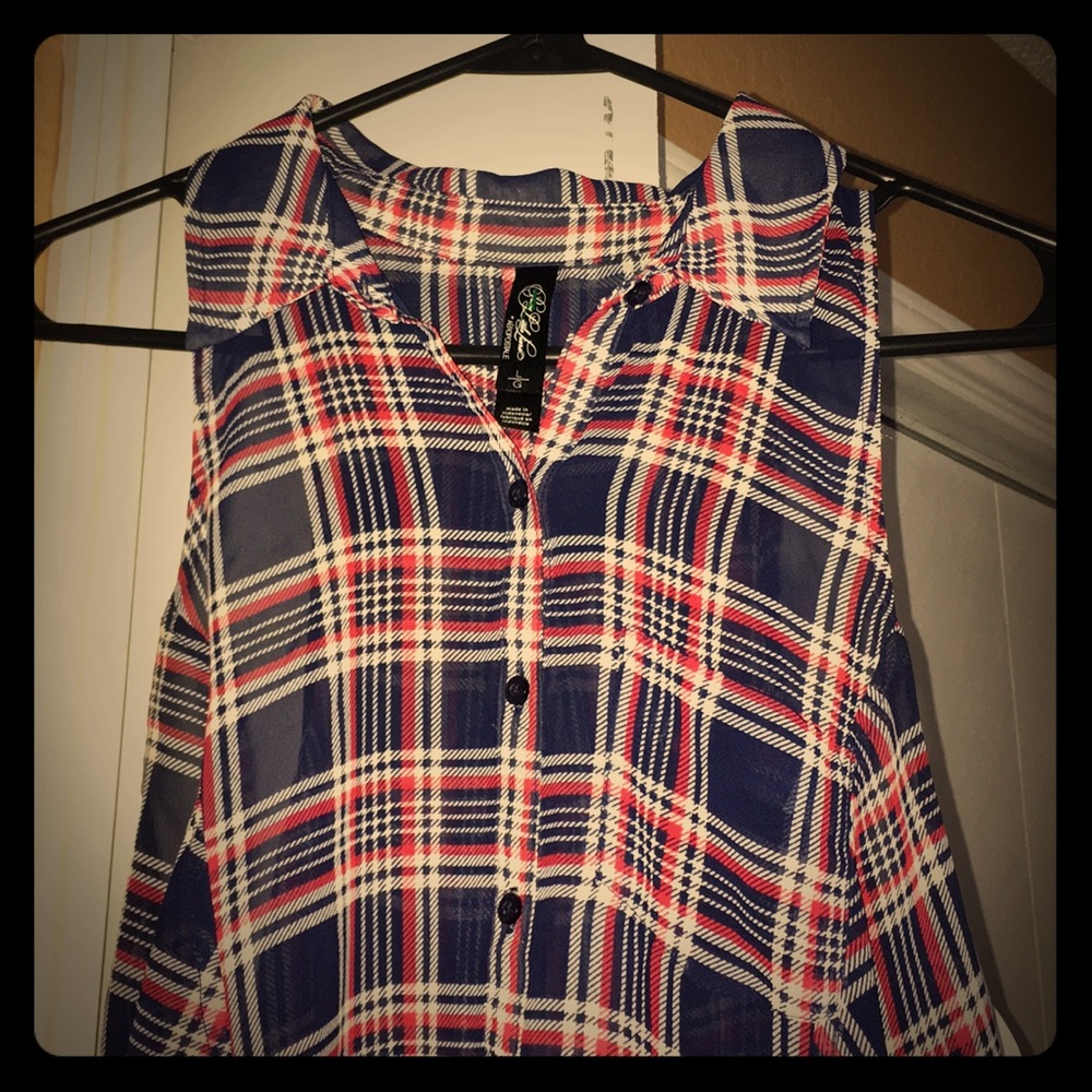 Plaid Collared Tank